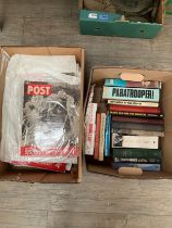 Two boxes of picture post and various books including “East Anglia at War” and “Thank God for the
