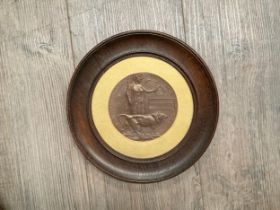 A WWI Memorial Plaque / Death Penny named to Arthur Taylor, oak framed