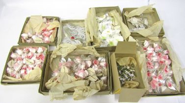 A box containing dead-stock haberdashery flowers