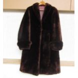 A 1940's deep pile fur moleskin type coat