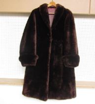 A 1940's deep pile fur moleskin type coat