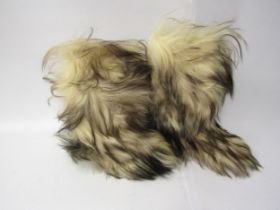 A pair of vintage 'Bally' Siberian wolf fur boots, size 3, original box