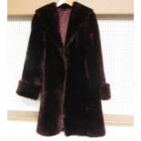 A 1940's deep pile faux fur moleskin type coat