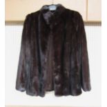 A mink jacket in dark brown