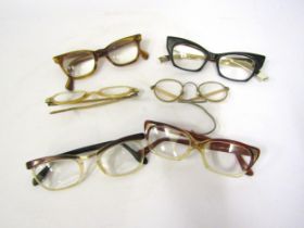 Six pairs of vintage glasses