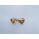 A pair of Christian Lacroix heart shaped clip-on earrings