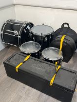 A Premier five piece drum kit with cymbals and stands including Zildjian