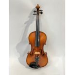 A 20th Century violin, W. Thompson of Wembley label, with case