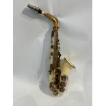 A Grafton saxophone, cream plastic with brass fittings, serial number 13218, circa 1956-67, some