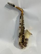 A Grafton saxophone, cream plastic with brass fittings, serial number 13218, circa 1956-67, some