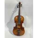 A Czechoslovakian Stradivarius copy full size (4/4) viola, fitted hard case