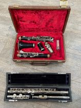 A Rossetti of London Sapphire flute, cased, together with a Buffet Crampon Evette clarinet, cased (