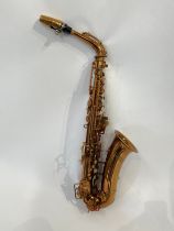 A Buescher Aristocrat alto saxophone, circa 1935/36, bronzed brass, serial no. 270385, hard cased