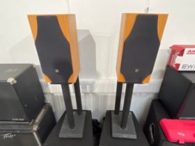 A pair of Monitor Audio Silver 4i 1293 speakers together with a pair of Mission tri column speaker