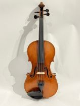 A Victorian Alexandri Gagliano Alomnas copy violin, full size (4/4), two-piece figured maple back,