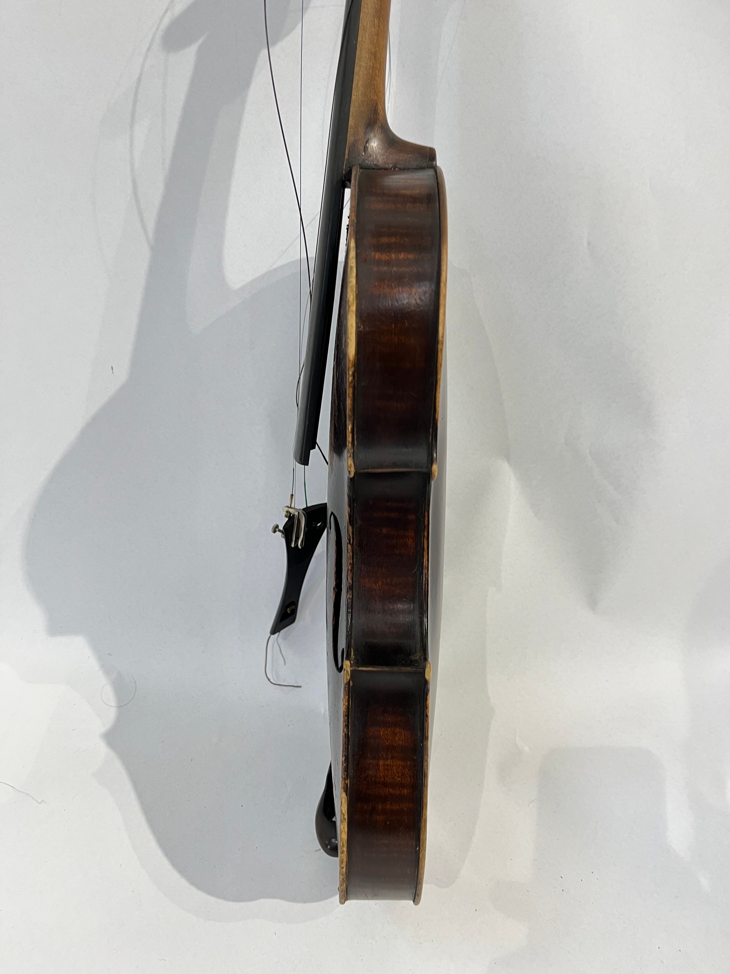 A late 19th / early 20th Century violin, the scroll as a lion, for renovation, with rosewood - Image 3 of 6