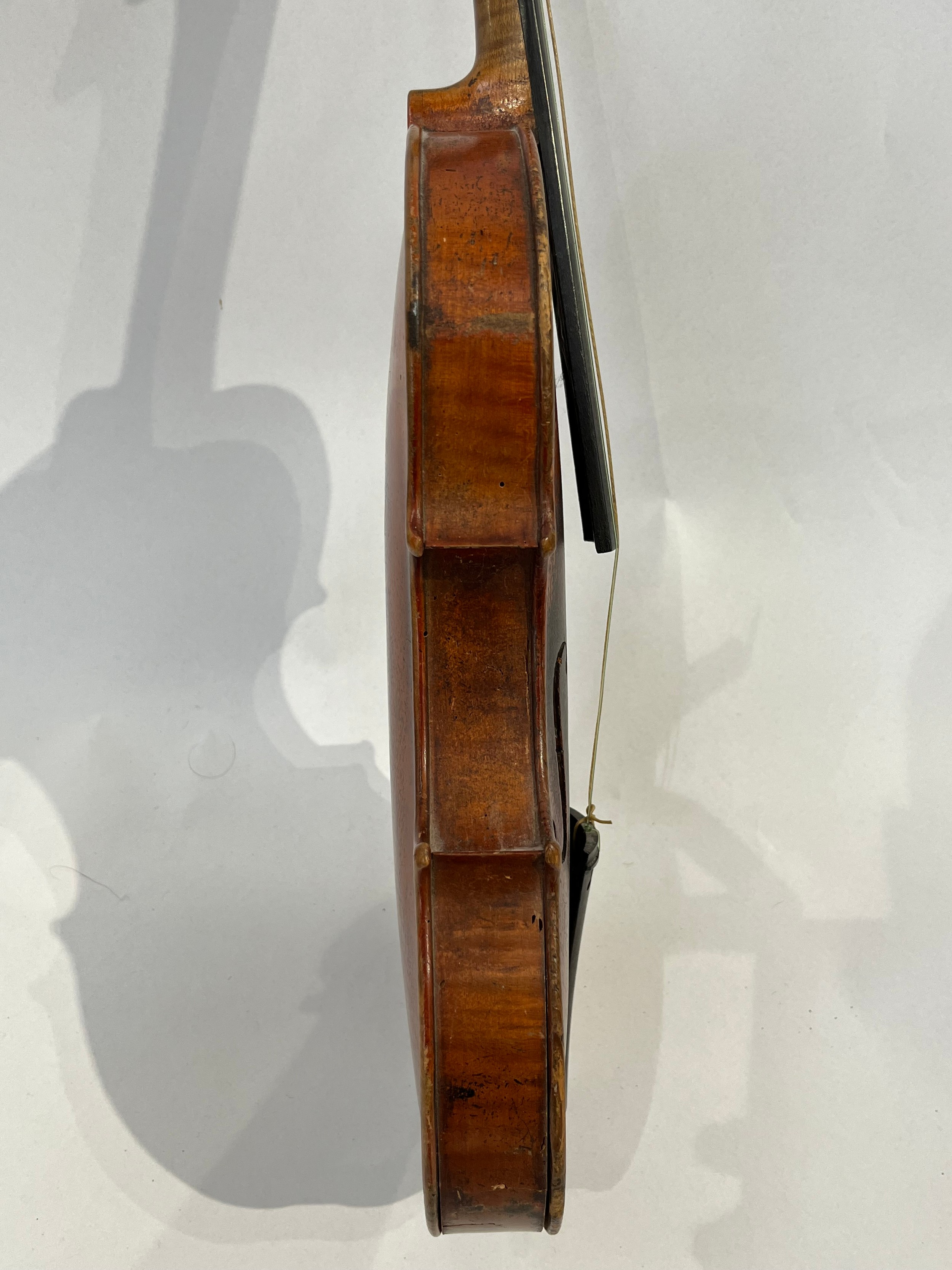 A late 19th / early 20th Century Guarneri copy violin, full size (4/4), two piece figured maple - Image 3 of 5