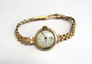A lady's 9ct gold wristwatch, 16.9g