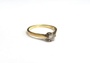An 18ct gold diamond solitaire ring 0.25ct approx. Size O, 2.3g