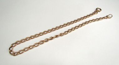 A 15ct gold chain with lobster clasp, 41cm long, 36g