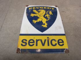 A reproduction Peugeot "Service" enamel sign, 20cm x 30cm