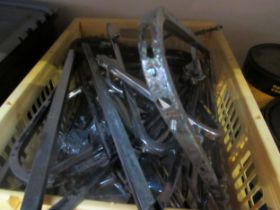 A box of mixed chrome window frames