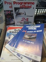 A box of mixed racing programmes including Le Mans etc.