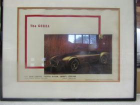 Two framed and glazed AC Cobra photographs from dealerships. Frame sizes 45cm x 34cm and 51cm x 41cm