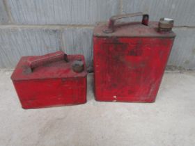 Two fuel cans with brass caps