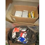 A box of new old stock belts and brake shoes