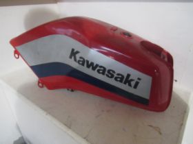A Kawasaki motorcycle fuel tank