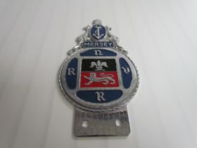 A chrome and enamel 'Mersey' Marine car badge