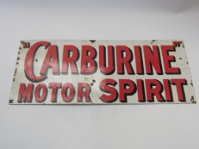 A Carburine Motor Spirit enamel sign, overpainted, 24" x 9.5"