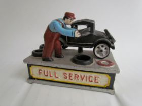 A cast reproduction money box "Full Service"