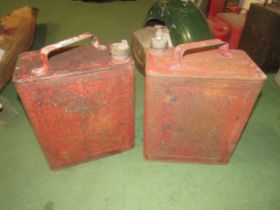 Two fuel cans with brass caps