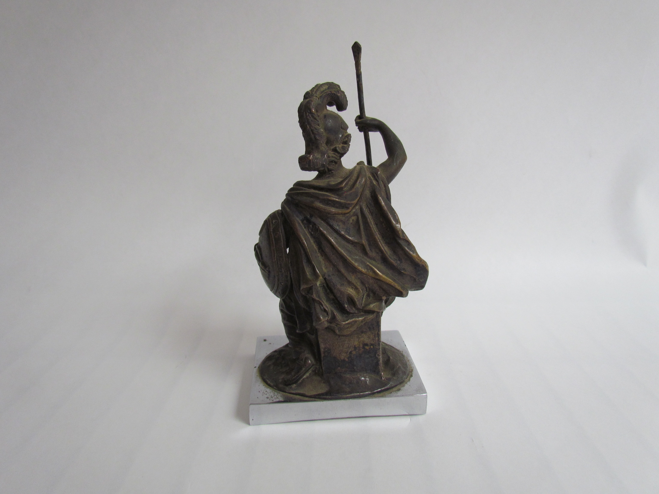 A bronze mascot in the form of a classical figure, possibly Athena goddess of wisdom - Image 2 of 2