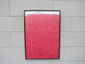 A David Shrigley framed art poster 'Raspberry soda cured my insanity'. Unsigned. Image size 68.5cm x