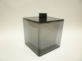 A smoked Lucite/plastic ice bucket by Fergeson, label to base, 20cm high x 17cm x 17cm
