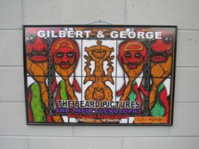 A Gilbert and George framed art exhibition poster 'The Beard pictures 2017', signed by the artist