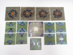 MARIA GEURTEN (1929-1998) A collection of hand painted ceramic tiles - abstract designs. Each tile
