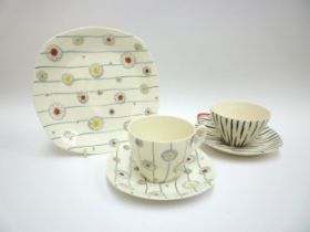 A Midwinter trio in Festival pattern by Jessie Tait together with a Zambesi cup and saucer by Jessie