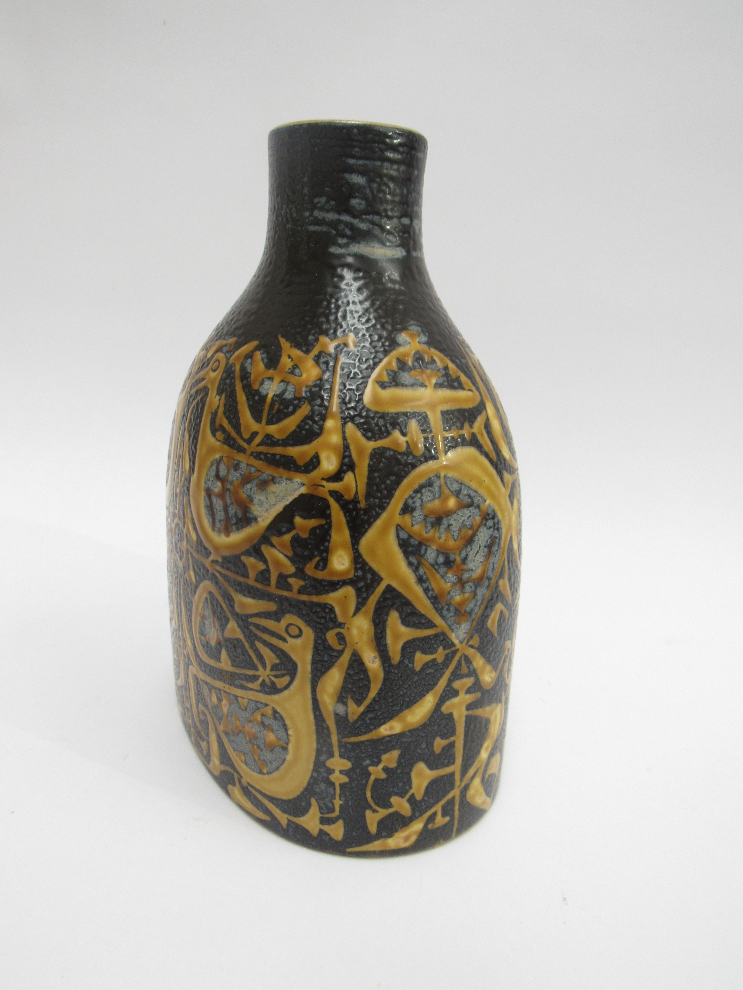 A Royal Copenhagen Fajance Baca vase by Nils Thorsson, bird decoration, printed marks to base. 20. - Image 2 of 3