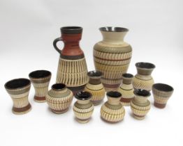 A collection of West German Pottery, Dumler & Breiden "Terra" series etc. Tallest 26cm (12)
