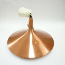 A Danish style copper adjustable seiling pendant light, approx 46cm diameter