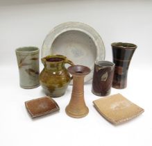 A collection of Studio Pottery to include Micki Schloessingk dishes (one chipped), Muchelney Pottery
