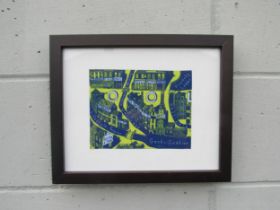 GRAYSON PERRY OBE (b.1960) A framed limited art print cloth, 'Gentrification'. Designed by Perry for
