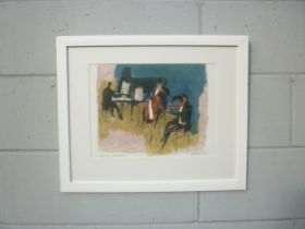 A framed and glazed Epreuve d' artiste on paper of classical musicians. Indistinctly signed in