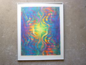 KIYOSHI IWATA (b.1940) A framed and glazed limited editon print, abstract study in colours. Pencil