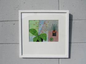 HENRY CLIFFE (1919-1983): A framed and glazed mixed media on paper, still-life of plants. Signed