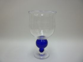 A glass goblet awarded to Ronald Stennett-Willson for 40 years of glass making 1967 - 2007. Signed